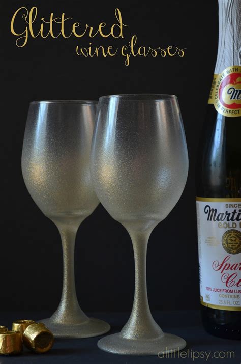 Glittered Wine Glasses #12monthsofmartha - A Little Tipsy