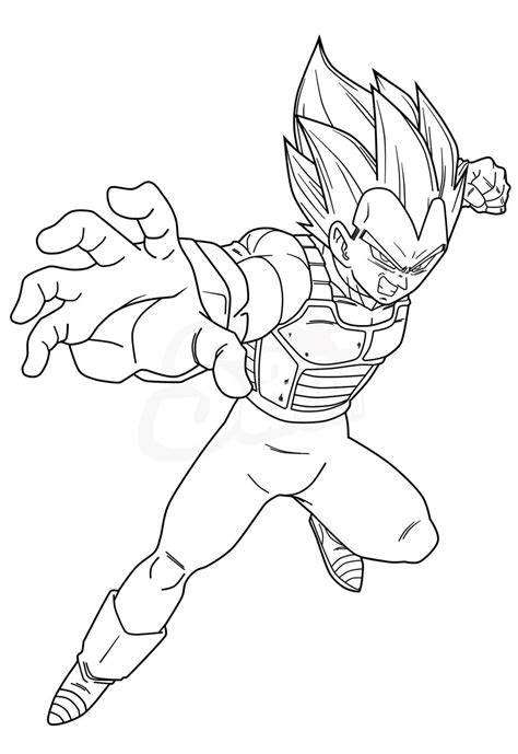 Vegeta SSJB - Lineart by SaoDVD on DeviantArt