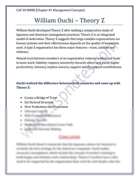 SOLUTION: William Ouchi Theory Z Notes - Studypool