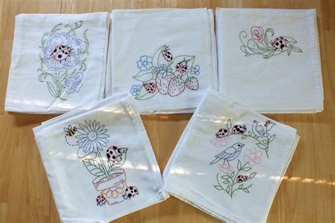 Embroidered Flour Sack Towels Flour Sack Dish Towels Hand - Etsy