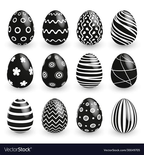 Black white easter eggs on background Royalty Free Vector