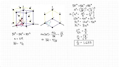 For the HCP crystal structure, show that the ideal c/a ratio | Quizlet