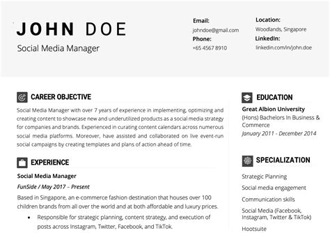 Social Media Manager: Resume Template And Guide | GRIT