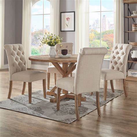 Benchwright Rustic X-base 48-inch Round Dining Table Set by iNSPIRE Q Artisan - ShopPeep