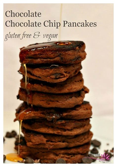 Chocolate Chocolate Chip Pancakes - Gluten Free and Vegan - Pink Fortitude, LLC