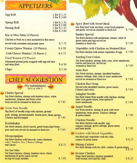 My Thai Restaurant Menu, Menu for My Thai Restaurant, Amarillo, Amarillo - Urbanspoon/Zomato