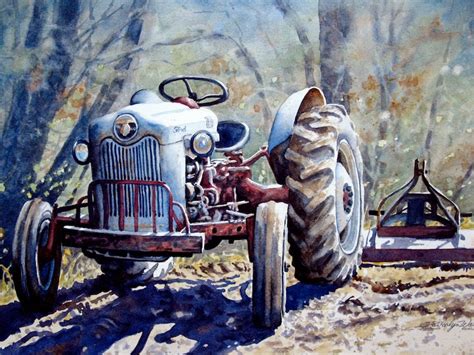 Print of Ford Tractor From Original Watercolor Art Painting 8x10 - Etsy