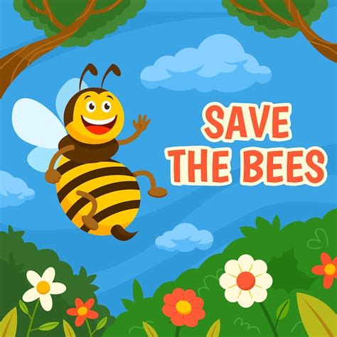 Premium Vector | Campaign Of Save The Bees