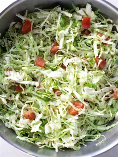 Cabbage Salad with Lemon Mint Vinaigrette - The Matbakh