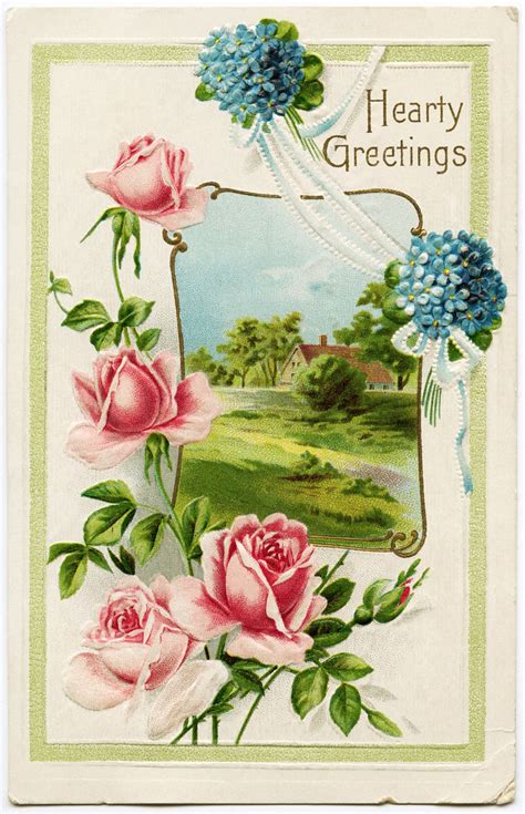 Vintage Greeting Postcard - Old Design Shop Blog | Postcard, Vintage ...