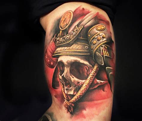 Samurai Skull tattoo by Benjamin Laukis | No. 2448