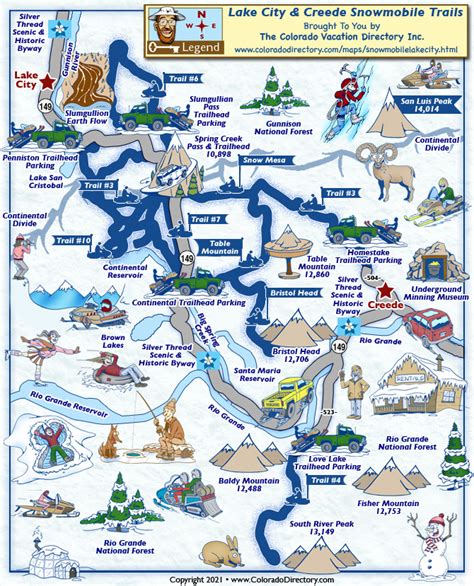 Lake City-Creede Snowmobile Trails Map | Colorado Vacation Directory