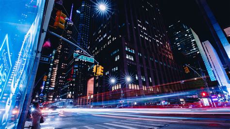 New York City Street Long Exposure United States UHD 4K Wallpaper | Pixelz