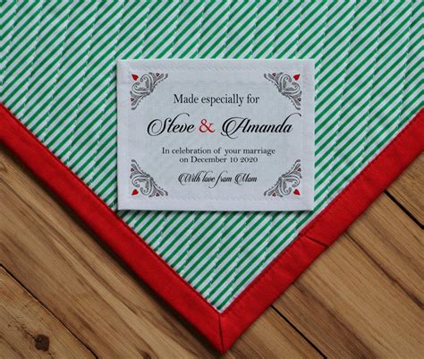 Wedding Quilt Labels Personalized Sewing Labels Personalized | Etsy