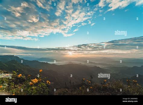 Beautiful sunrise from Mount Phu Chi Fa Stock Photo - Alamy