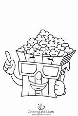 Popcorn Box Coloring Page Sketch sketch template