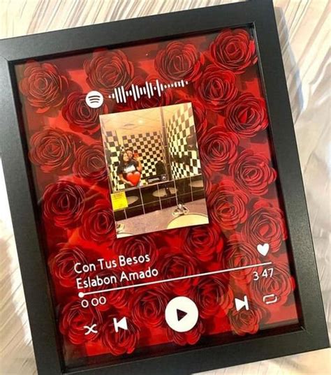 Music shadow box red flowers and picture | Etsy