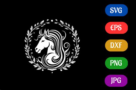 Horse | Black and White Logo Vector Art Graphic by Creative Oasis · Creative Fabrica