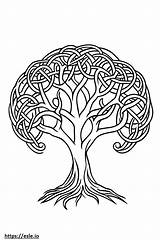 Celtic Tree Of Life For coloring sketch template