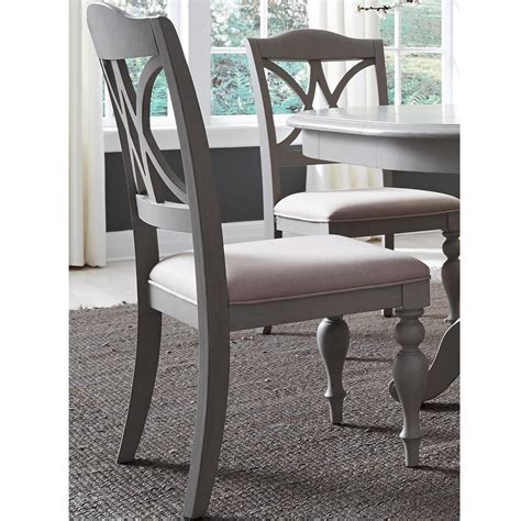 Liberty Furniture Summer House Dining Transitional Upholstered Splat Back Side Chair | Royal ...