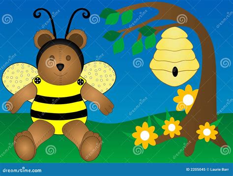 Honey Bee Bear stock illustration. Image of fiction, cute - 2205045