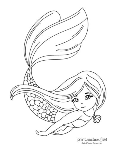 Baby Mermaid Coloring Pages