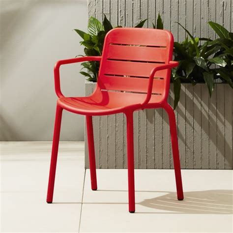 Gina Outdoor Red Chair + Reviews (With images) | Modern outdoor dining ...