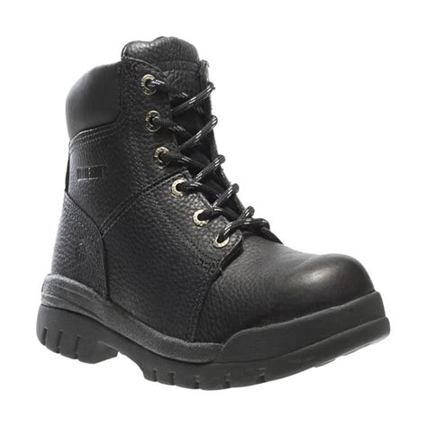 Men's Black Leather Slip-Resistant Work Boots