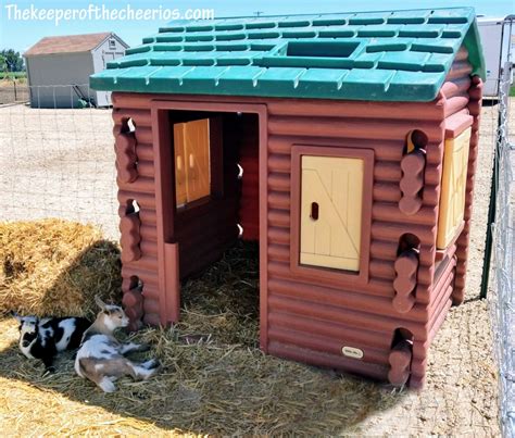 Playhouse Up-cycled to Goat Shelter - The Keeper of the Cheerios