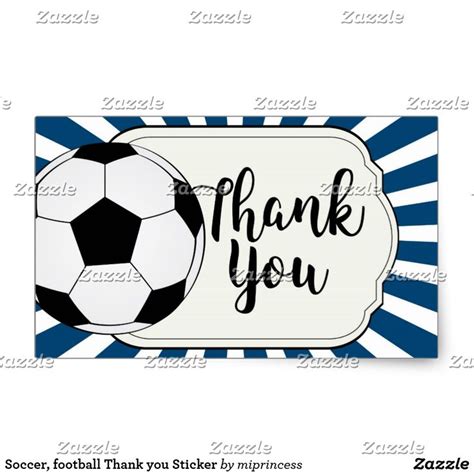 Soccer, football Thank you Sticker | Zazzle.com | Thank you stickers, Print stickers, Create ...