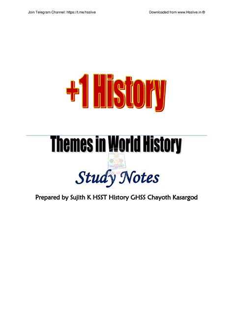 Hsslive xi history all in one eng notes sujith - Study Notes Prepared ...