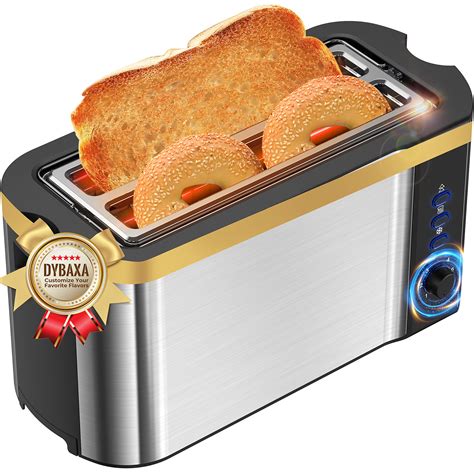 Buy DyBaxa Stainless Steel Toaster 4 Slice, 2 Slice Long Slot, Compact ...