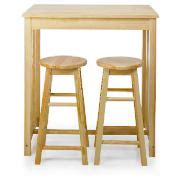 furniture store pine bar table & 2 stool set