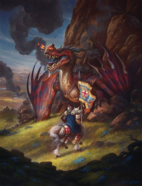 ArtStation - "St. George and the Dragon: Confrontation", Justin Gerard | Saint george and the ...