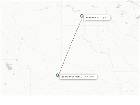 Direct (non-stop) flights from Bismarck to Denver - schedules ...