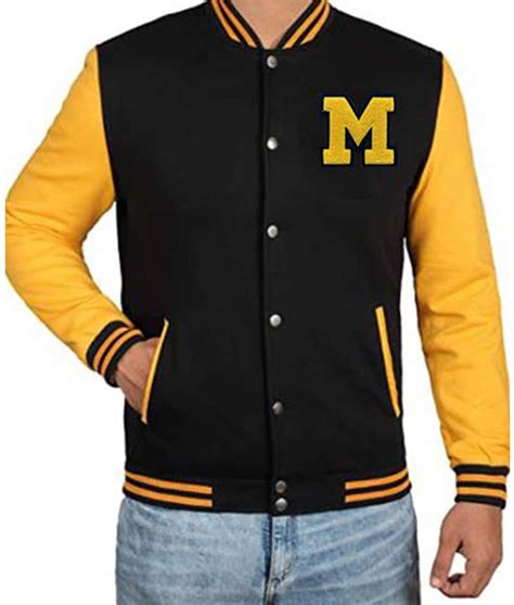 Men's Bomber Varsity Black and Yellow Letterman Jacket - Jackets Creator