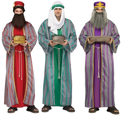 3 Wise Men Adults Fancy Dress Christmas Nativity King Shepherd Costume ...