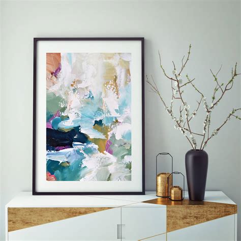 Large Framed Abstract Art Print Modern Green Decor By Abstract House ...