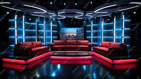 Premium AI Image | tv news studio stage lighting systems broadcast ...