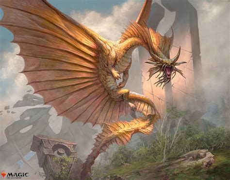 ArtStation - Ancient Gold Dragon (MtG) in 2022 | Mythical creatures art ...