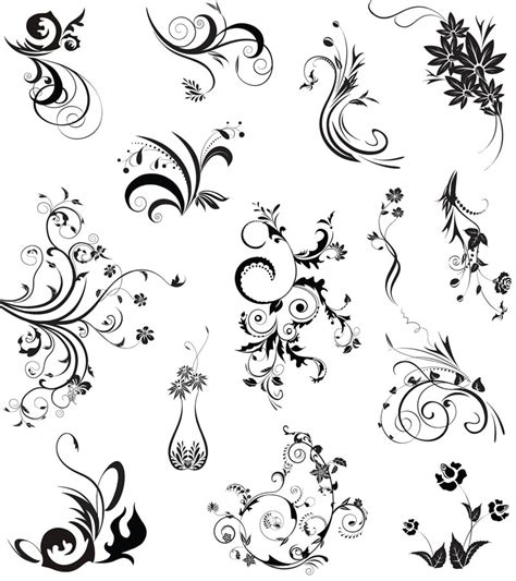 Black floral ornaments vector | Vector Graphics Blog