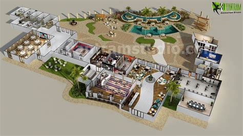 Conceptual Resort Floorplan Design Ideas by Yantram 3D Animation Studio ...