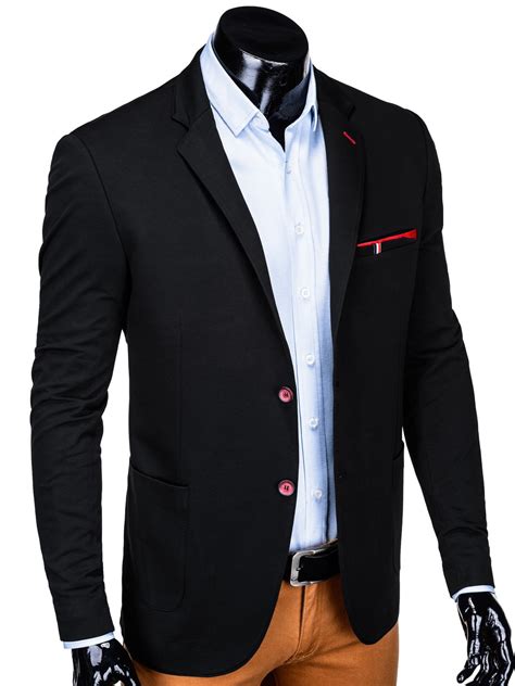 Men's casual blazer jacket M136 - black | MODONE wholesale - Clothing ...