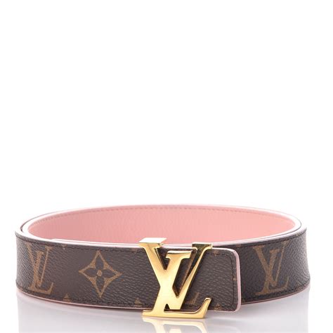 LOUIS VUITTON Monogram Calfskin 30mm LV Initiales Reversible Belt 80 32 Rose Poudre 253233