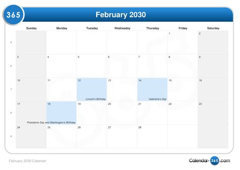 February 2030 Calendar