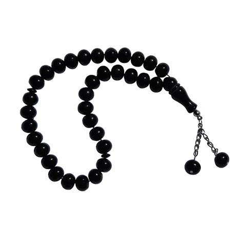 TheTasbih 33-Bead Large 12x9.5mm Black Monomer Muslim Tasbih Prayer ...