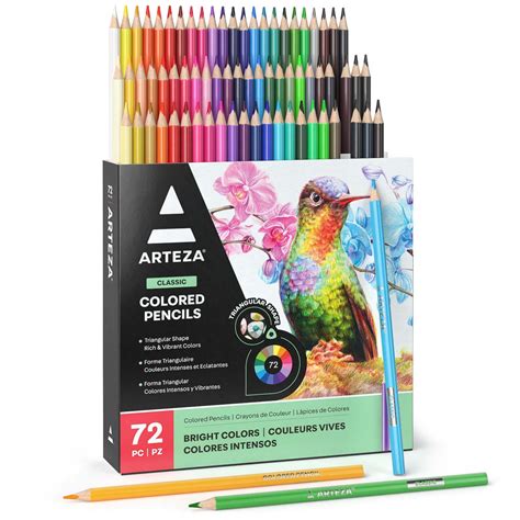 Colored Pencils, Bright - Set of 72 — Arteza.com