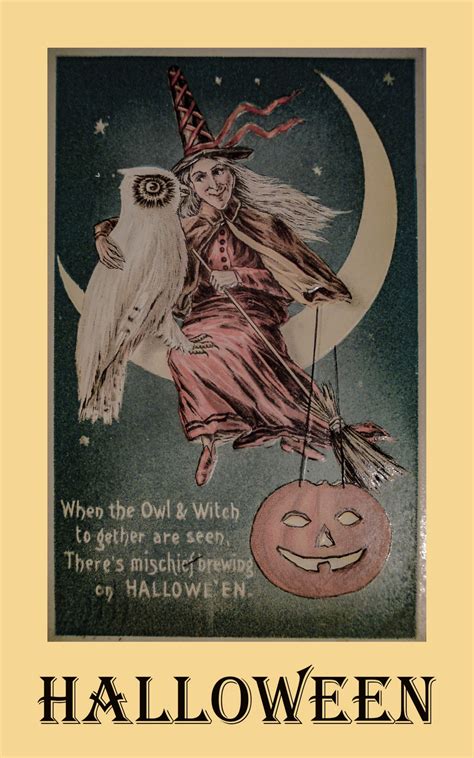 Halloween Greeting Vintage Poster Free Stock Photo - Public Domain Pictures