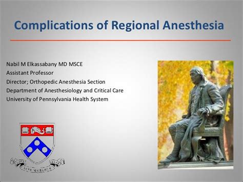 Complications of Regional Anesthesia