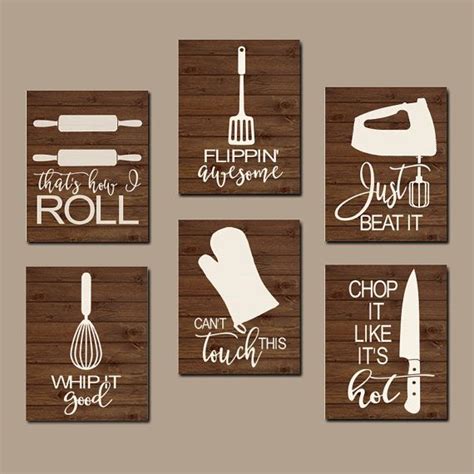 KITCHEN QUOTE Wall Art Funny Utensil Pictures CANVAS by TRMdesign ...